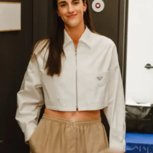 Caitlin Clark WNBA All-Sta Prada White Jacket