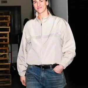 Caitlin Clark WNBA Beige Track Jacket