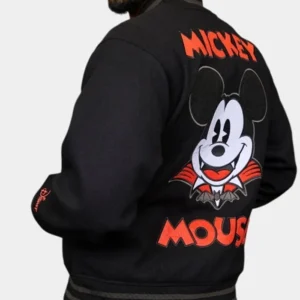 Cakeworthy Disney Mickey Mouse Vampire Black Varsity Jacket For Men and Women