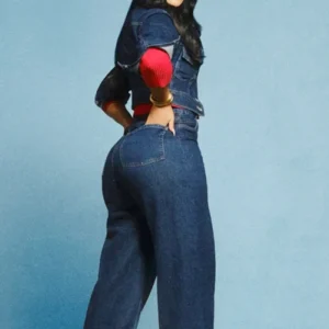 Cardi B x Old Navy Navy Blue Denim Jacket For Women