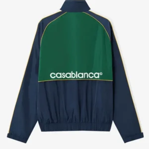 Casablanca Green & Navy Check Applique Windbreaker Jacket