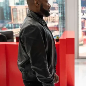 Charles Malik Whitfield Beauty in Black S02 Jules Black Bomber Leather Jacket