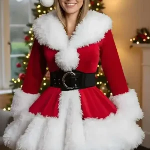 Charming Miss Santa Christmas Costume Coat