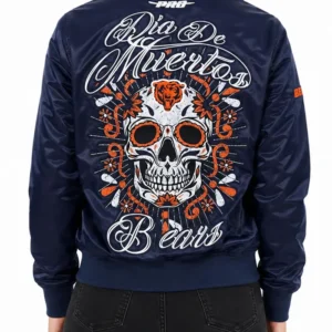 Chicago Bears Dia De Muertos Eternal Skull Jacket For Women