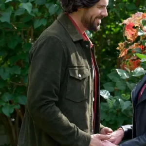 Chris McNally TV Series Love Finds You 2026 Jack Green Suede Leather Trucker Jacket On Sale
