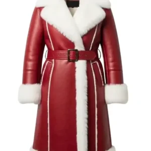 Christmas Santa Red Shearling Coat