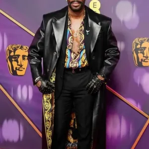 Colman Domingo BAFTA Black Leather Coat