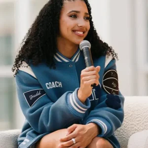 Custom Coach Azzi Fudd Blue Varsity Jacket
