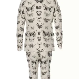 Cyrus The Royals S03 Jake Maskall Black and White Butterfly Printed Suit On Sale
