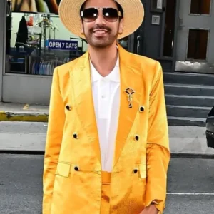 DJ Cassidy New York City 2026 Yellow Double Breasted Jacquard Suit For Sale