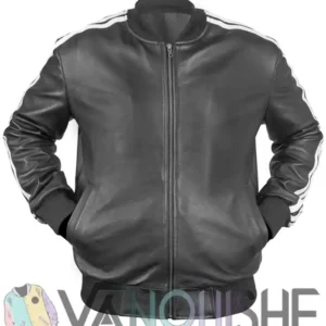 David Beckham FIFA World Cup 2026 David Beckham Black Leather Bomber Track Jacket On Sale