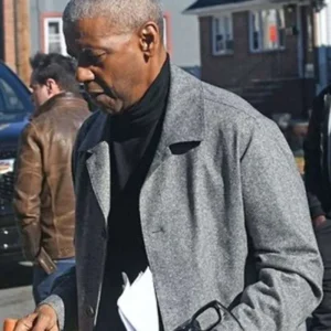 Denzel Washington Here Comes the Flood Heather Grey Wool Shirt Jacket On Sale