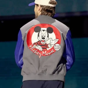 Disney Entertainment Showcase 2026 Mickey Mouse Ryan Gosling Grey and Blue Varsity Jacket