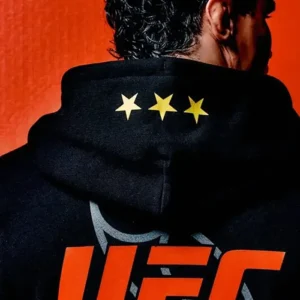 Drake’s OVO x UFC 2026 Capsule Collection Black Fleece Hooded Jacket On Sale