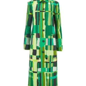 Elsbeth S03 Carrie Preston Green Printed Coat Front