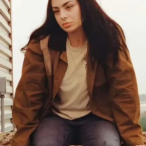 Faces of Death Charli XCX Brown Jacket Front Look