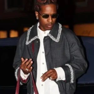 Fall and Winter 2026 A$AP Rocky Navy Blue Plaid Coat On Sale