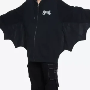 Ghost Bat Wing Girls Black Hoodie On Sale