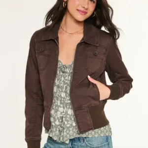 Hollister Twill Zip Up Jacket