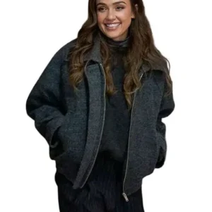 Honest Renovations S04 Jessica Alba Grey Wool Jacket