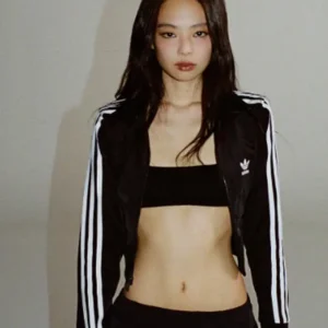 JENNIE x Adidas Superstar Square Ballet Cropped Black Jacket On Sale