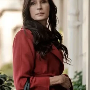 Jessica Mallory TV Series The Capture S03 Famke Janssen Red Wool Trench Coat