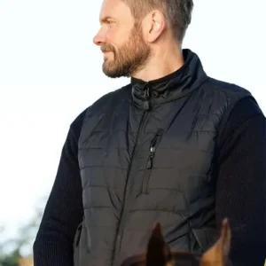 Joel McHale TV Series Animal Control S04 Frank Shaw Black Puffer Vest For Men and Women