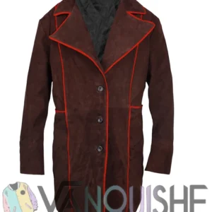 Johnny Depp Alice in Wonderland Mad Hatter Brown Suede Leather Coat