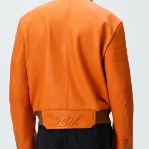 Kith BMW Brenner Orange Leather Jacket For Sale