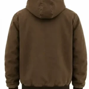 Lucky 2026 Drew Starkey Washed Olive Brown Canvas Hooded Workwear Bomber Jacket On Sale