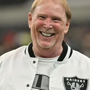 Mark Davis Preseason 2026 Raiders White Satin Bomber Jacket