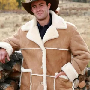 Marlboro Country Shearling Sheepskin Brown Jacket