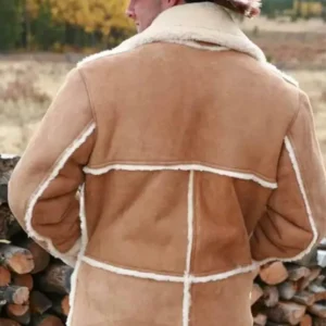 Marlboro Country Shearling Sheepskin Brown Jacket Back