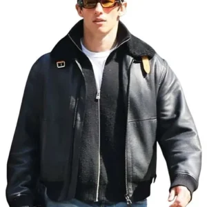 NYC Callum Turner Leather Jacket Front
