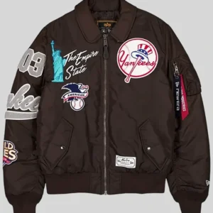 New York Yankees Alpha Industries MA-1 Flight Brown Jacket