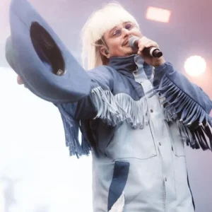 Oliver Tree Cowboy Tears Blue Fringe Jacket For Men and Women