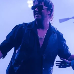 Outside Lands 2026 Performance The Strokes Black Leather Vest For Sale