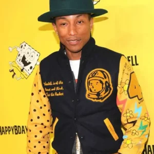 Pharrell Williams Navy Blue Letterman Jacket