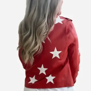 Polly Brindle Battle Camp S01 Red Star Leather Jacket