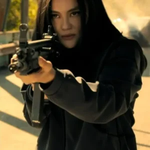Reacher S04 Lila Hoth Black Hooded Jacket