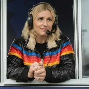 Rebecca Lowe Ted Lasso S4 Rainbow Puffer Jacket