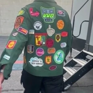 Robert Downey Jr Marvel Green Patch Jacket