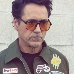 Robert Downey Jr Marvel Patch Green Jacket
