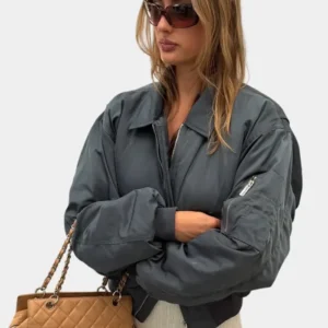Scarlet And Sam Capsule Grey Bomber Jacket