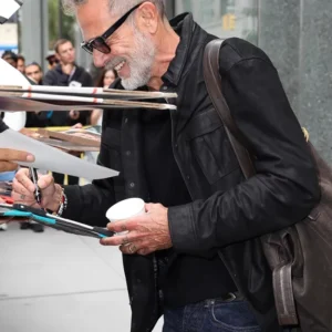 Shop ABC Studios 2026 Jeffrey Dean Morgan Black Leather Jacket On Sale