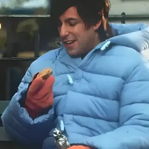 Shop Adam Sandler 2000 Movie Little Nicky Blue Padded Long Puffer Hooded Jacket For Men and Women