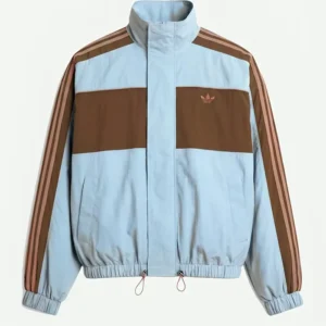 Shop Adidas x ASOS 2026 Oversized Zip-Up Blue and Brown Track Jacket For Sale
