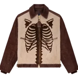 Shop Aime Leon Dore Vanson Pony Hair Bones White and Brown Jacket
