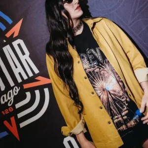 Shop All-Star Weekend 2026 Marina Mabrey Mustard Yellow Denim Jacket