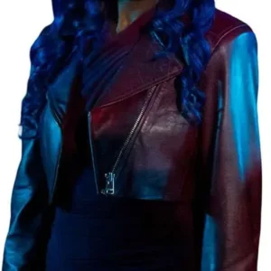 Shop Amber Reign Smith TV Series Beauty in Black S02 Rain Cropped Leather Jacket